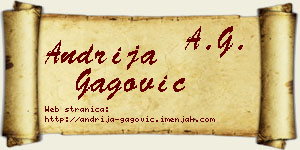 Andrija Gagović vizit kartica